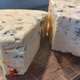 Left: Peperoncino blue cheese. Right: “Blue spruce” blue, smoked in with blue spuce wood.